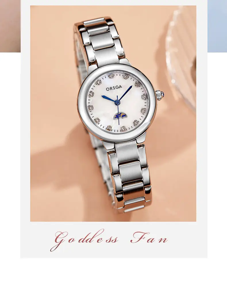 Women's Korean Diamond Watch Blue Dial Quartz Bracelet — feature 4