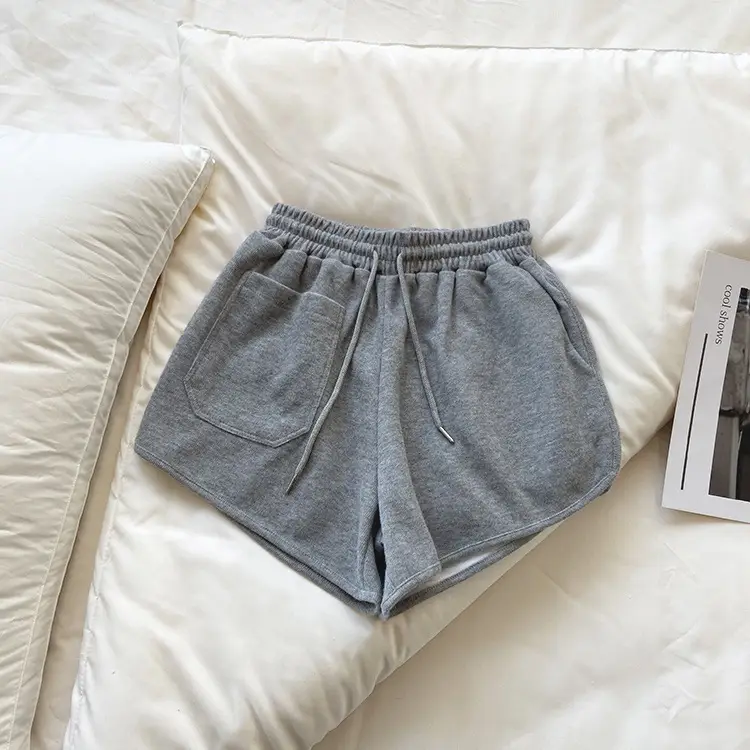 Black High Waist Women's Shorts with Large Pocket — feature 12