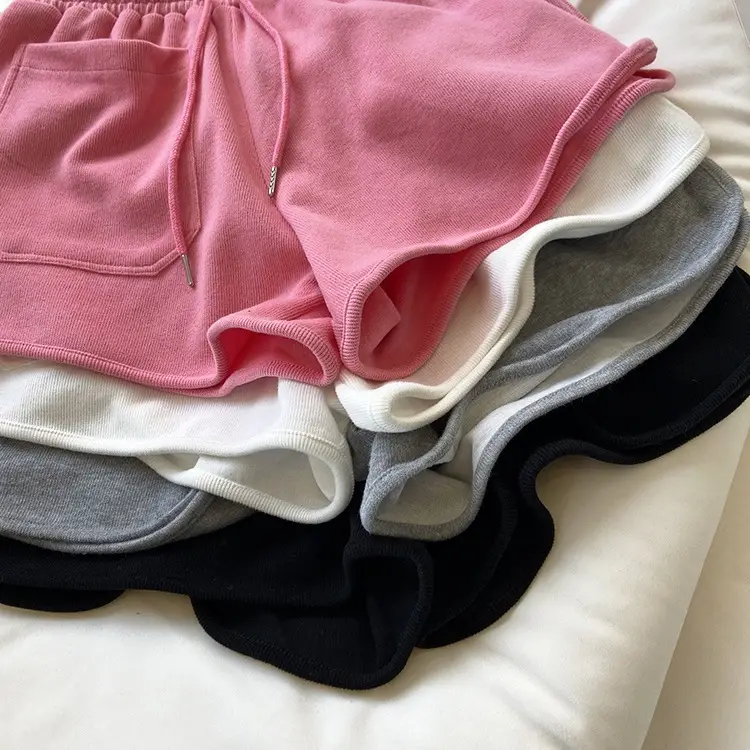 Black High Waist Women's Shorts with Large Pocket — feature 8