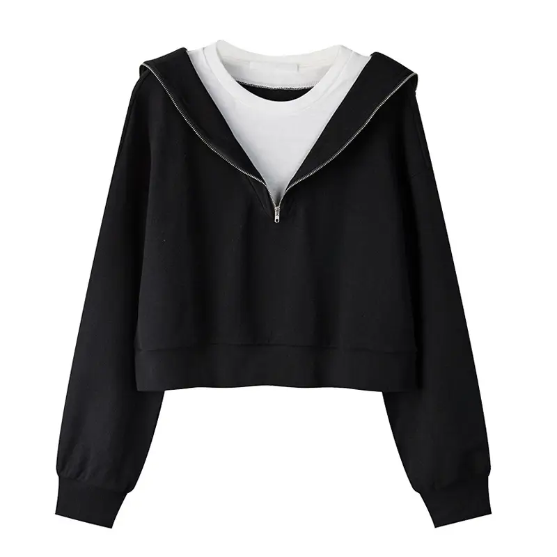 Navy Long Sleeve Women's Sweatshirt Spring Autumn - Image 6