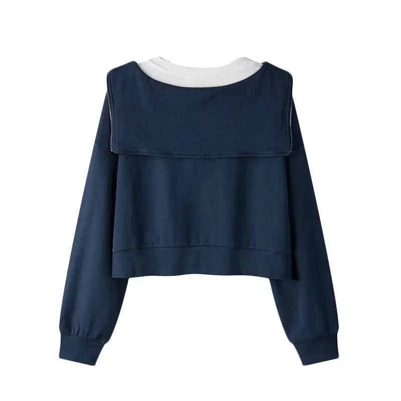 Navy Long Sleeve Women's Sweatshirt Spring Autumn - Image 8
