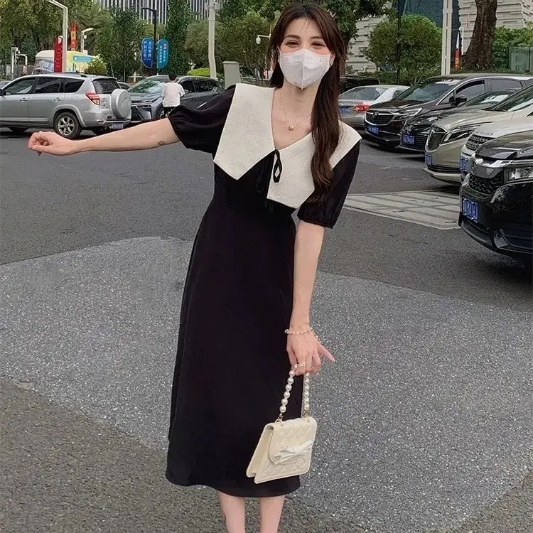 Women New French Collar Dress Summer 2025 - Image 3