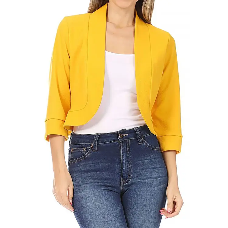 Women's White Bomber Jacket Solid Color Small Suit - Image 8