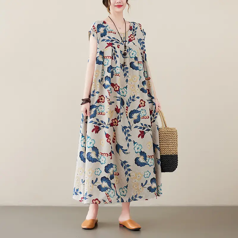 2023 Summer Loose Slimming Long Dress for Girls - Image 4