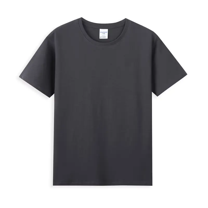 Men Grey Cotton T-Shirt 40 Count Round Neck - Image 3