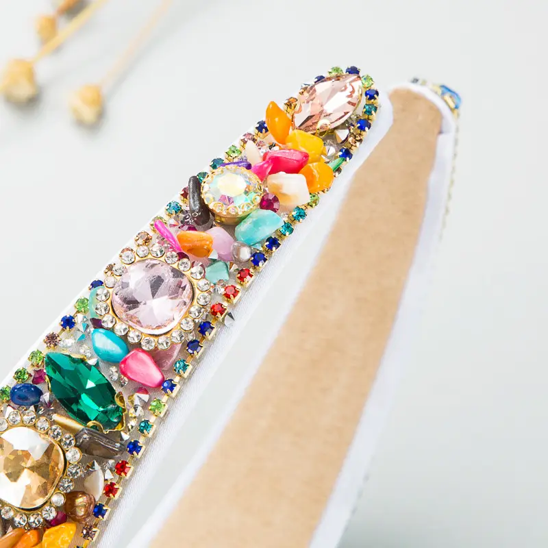 Baroque Color Stone Diamond Headband for Women - Image 5