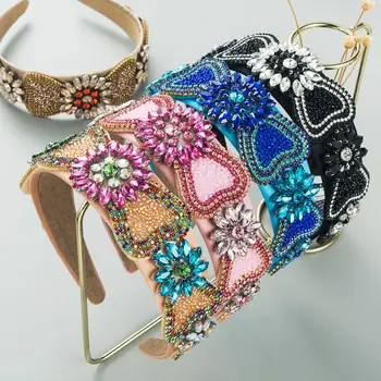 Baroque Color Stone Diamond Headband for Women — feature 26