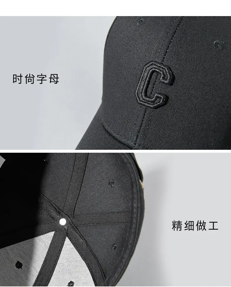 2025 Black Embroidered Baseball Cap for Men Women — feature 17