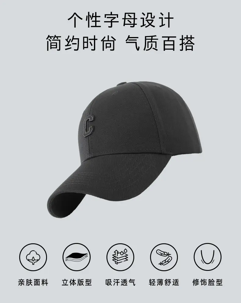 2025 Black Embroidered Baseball Cap for Men Women — feature 4