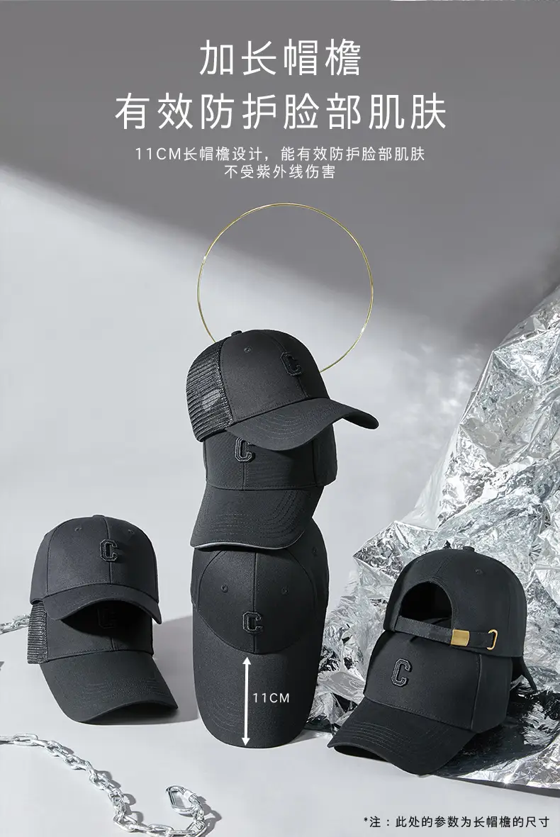 2025 Black Embroidered Baseball Cap for Men Women — feature 6