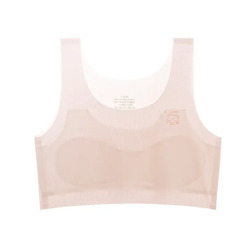 Traceless Girls Underwear Students Junior High School Students Small Vest 9-13 Years Old Developmental Girls Children's Summer Thin Bra