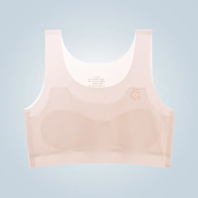 Traceless Girls Underwear Students Junior High School Students Small Vest 9-13 Years Old Developmental Girls Children's Summer Thin Bra