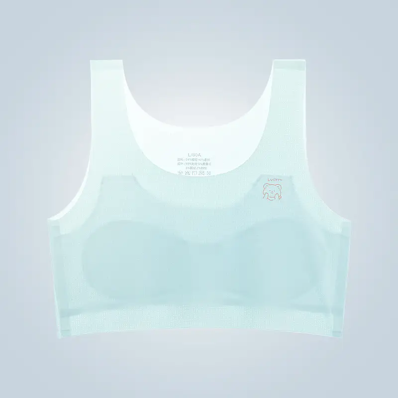 Traceless Girls Underwear Students Junior High School Students Small Vest 9-13 Years Old Developmental Girls Children's Summer Thin Bra
