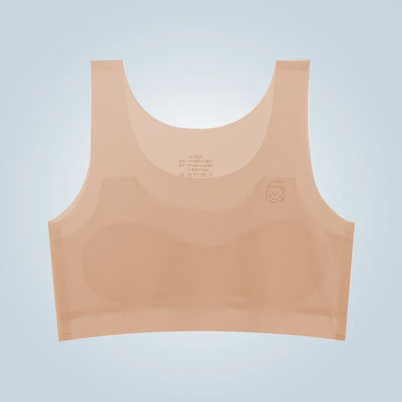 Traceless Girls Underwear Students Junior High School Students Small Vest 9-13 Years Old Developmental Girls Children's Summer Thin Bra