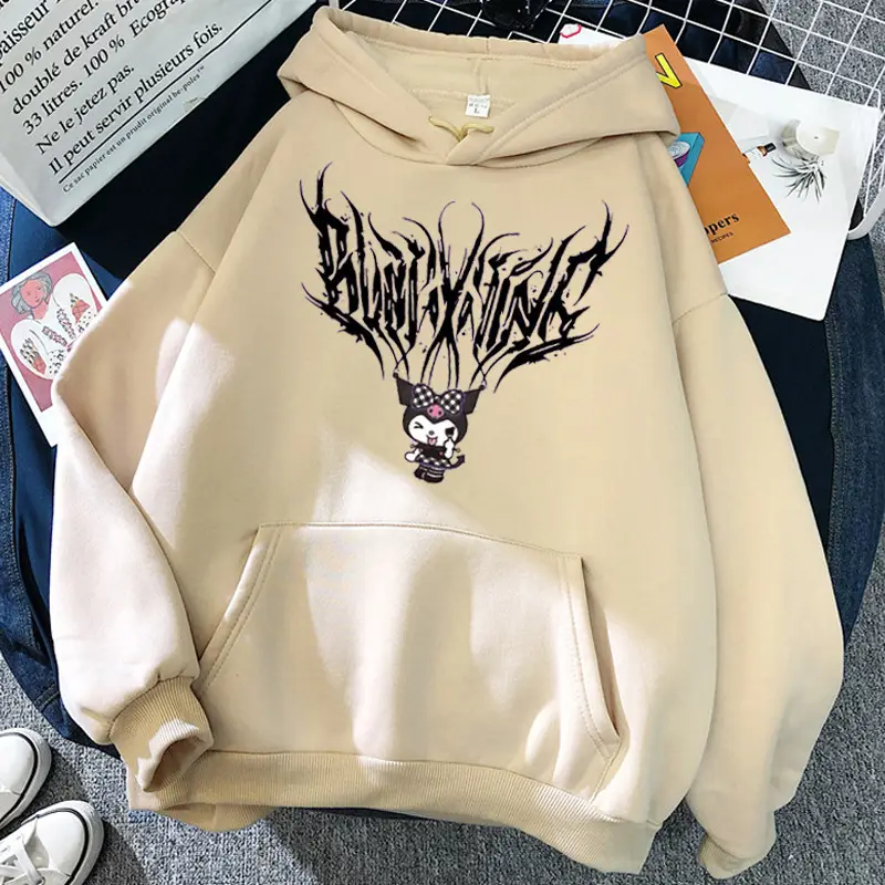 Women's Yellow Kuromi Hooded Sweatshirt Winter New - Image 24