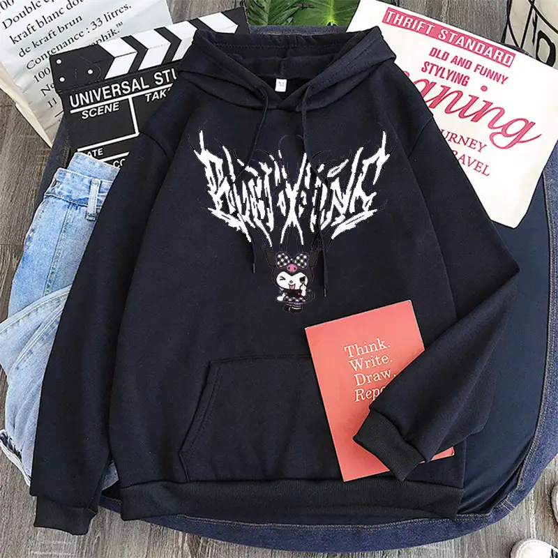 Women's Yellow Kuromi Hooded Sweatshirt Winter New - Image 23
