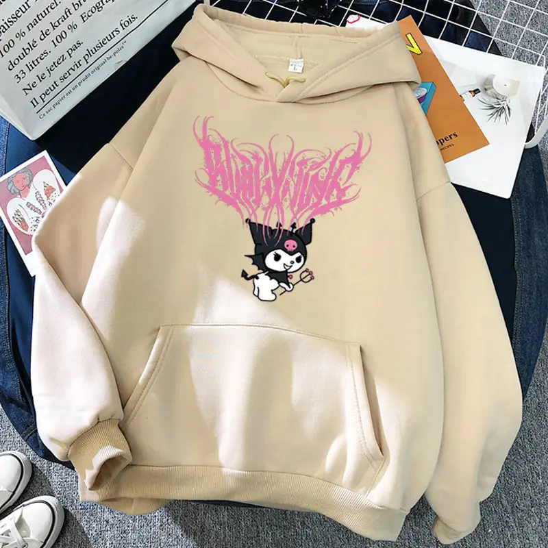 Women's Yellow Kuromi Hooded Sweatshirt Winter New - Image 2
