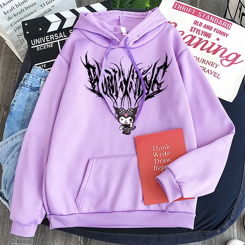 Women's Yellow Kuromi Hooded Sweatshirt Winter New - Image 21