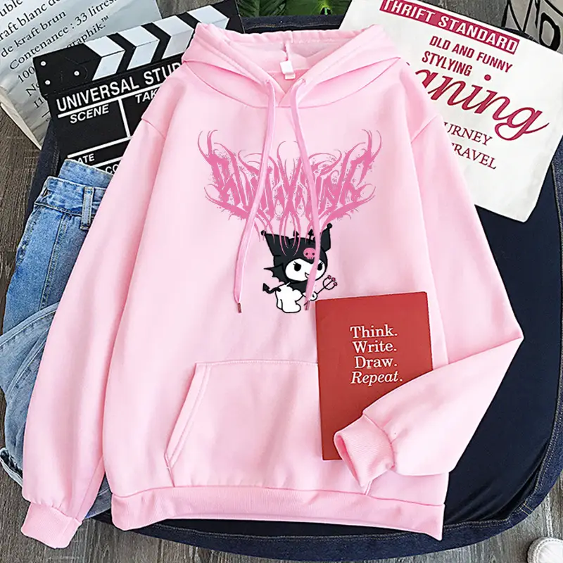 Women's Yellow Kuromi Hooded Sweatshirt Winter New - Image 3
