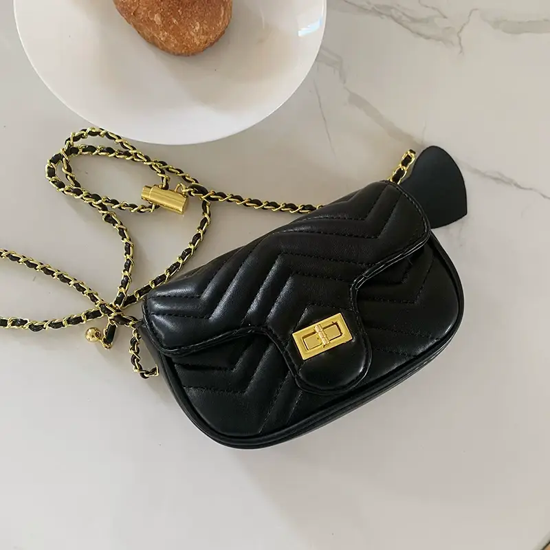 Chanel Style Black Quilted Crossbody Bag for Women — feature 16