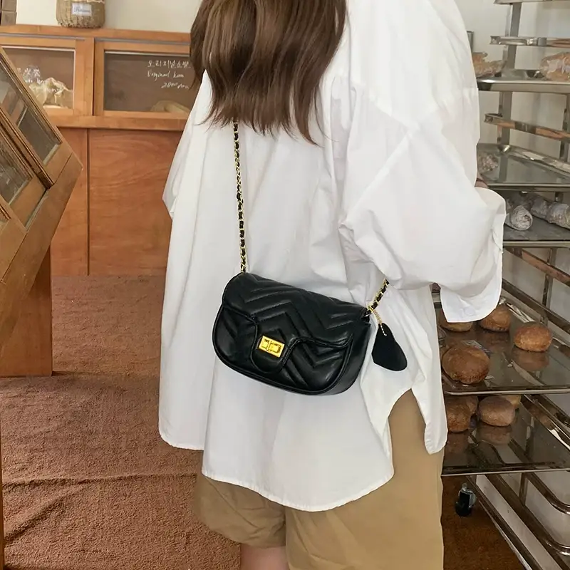 Chanel Style Black Quilted Crossbody Bag for Women — feature 19