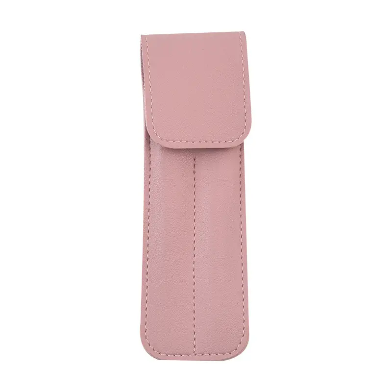 Red PU Leather Tweezers Storage Bag 13x3cm