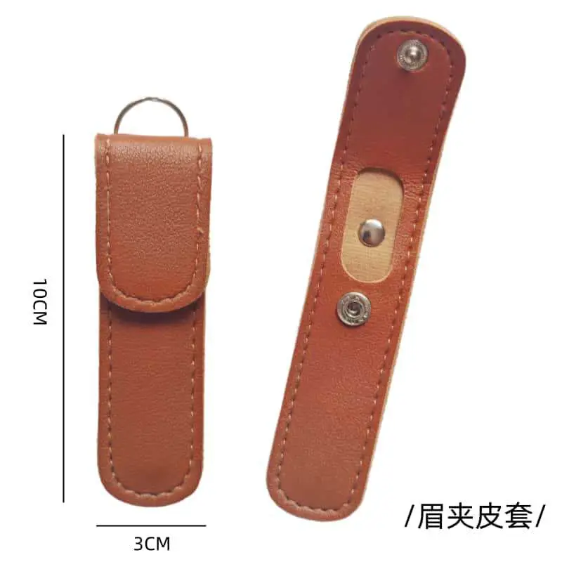 Red PU Leather Tweezers Storage Bag 13x3cm