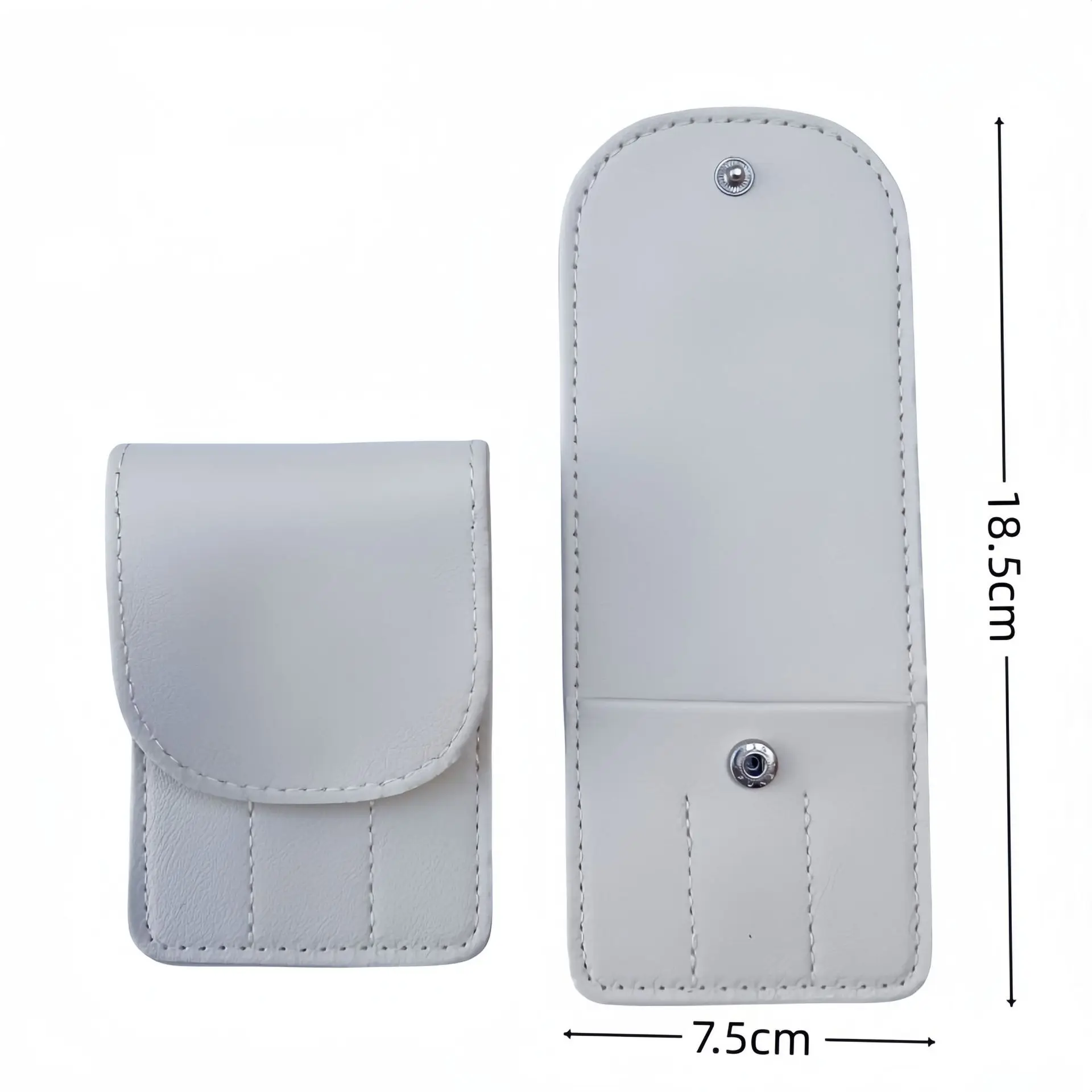 Red PU Leather Tweezers Storage Bag 13x3cm