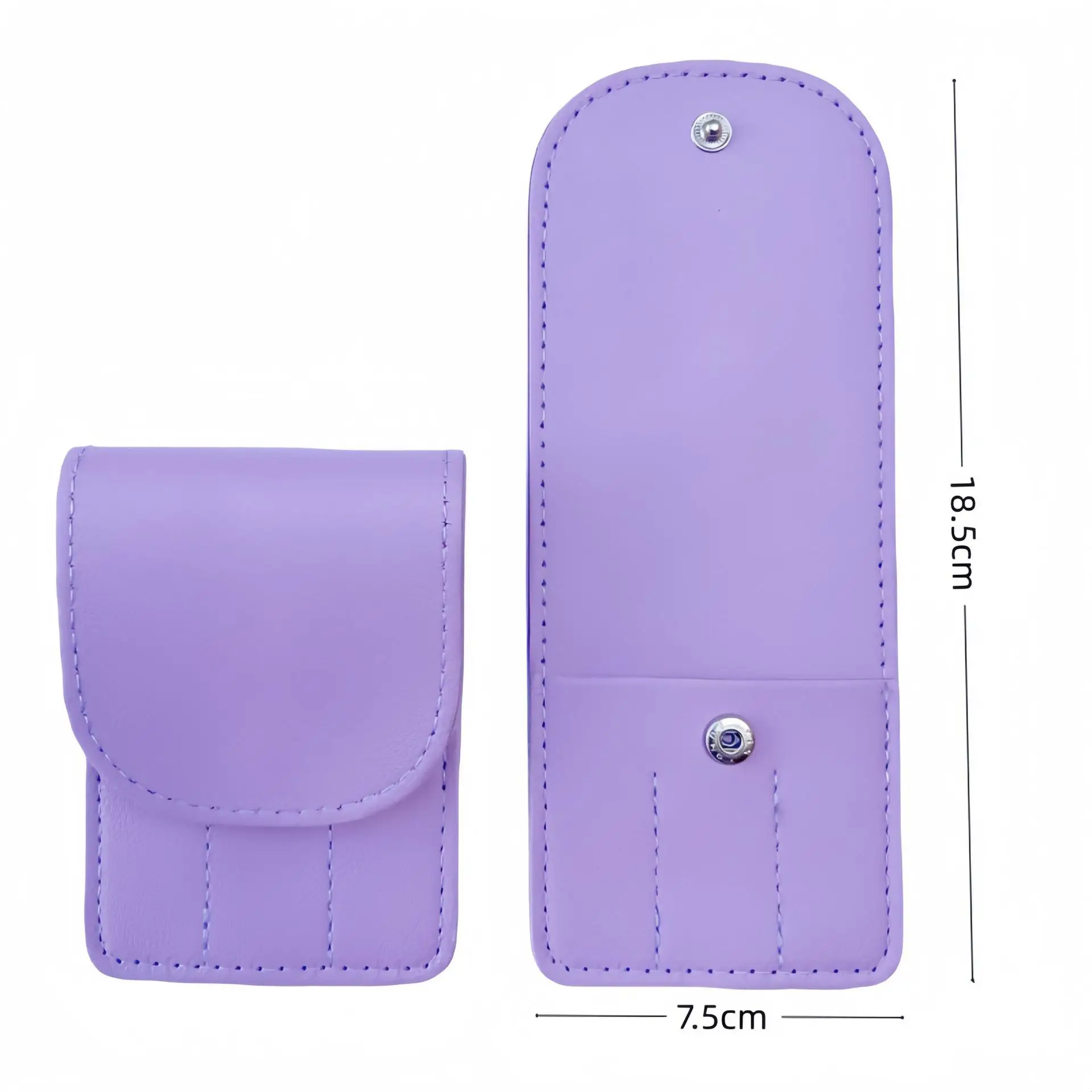 Red PU Leather Tweezers Storage Bag 13x3cm