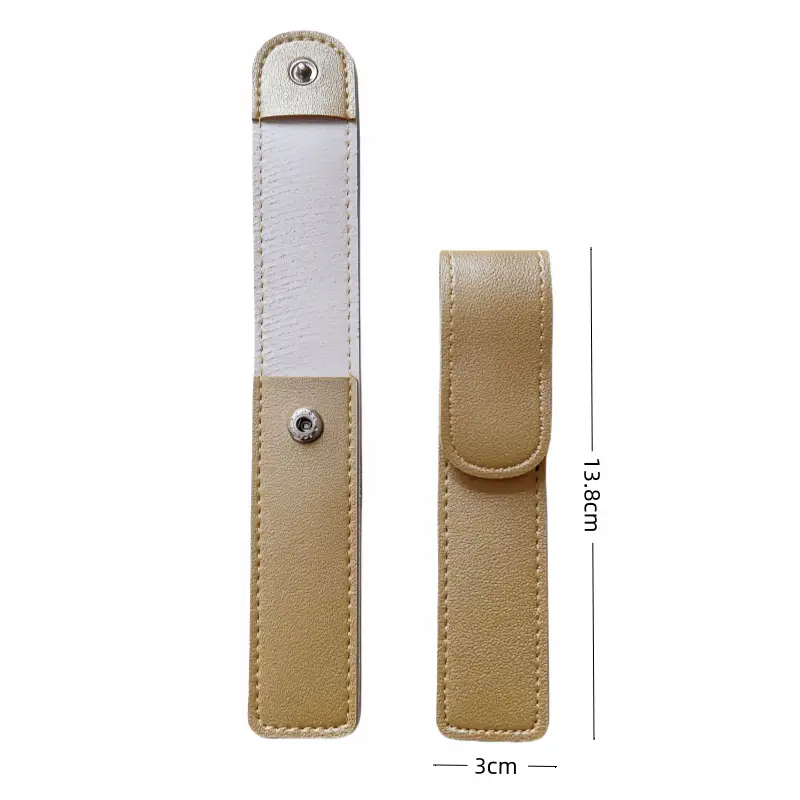 Red PU Leather Tweezers Storage Bag 13x3cm