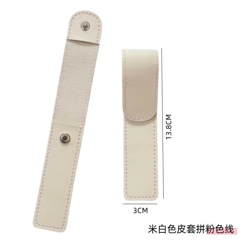 Red PU Leather Tweezers Storage Bag 13x3cm