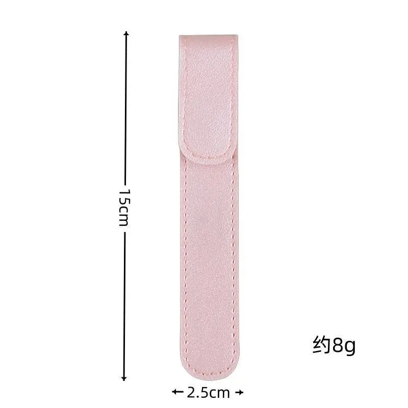 Red PU Leather Tweezers Storage Bag 13x3cm