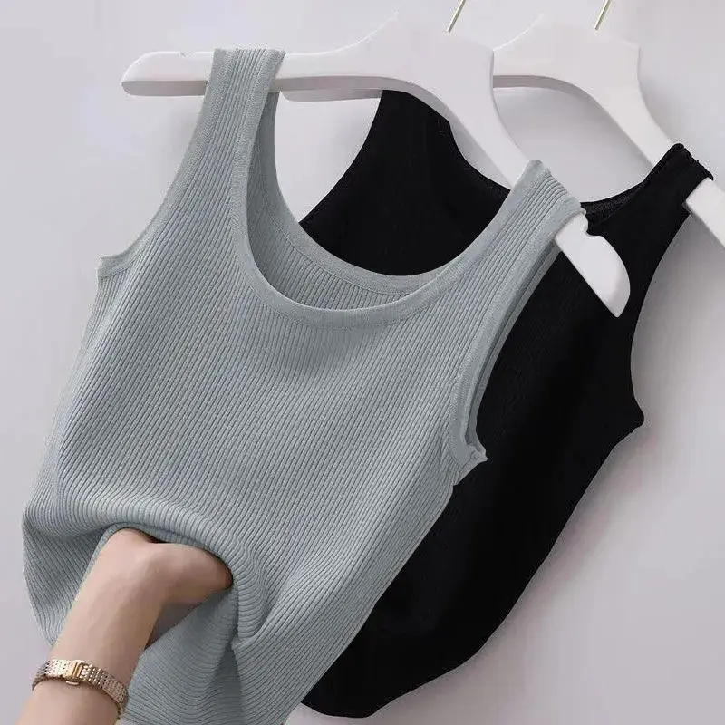 White Camisole Women Summer Suit Wide Shoulder Ice Silk Waistcoat XL - Image 6