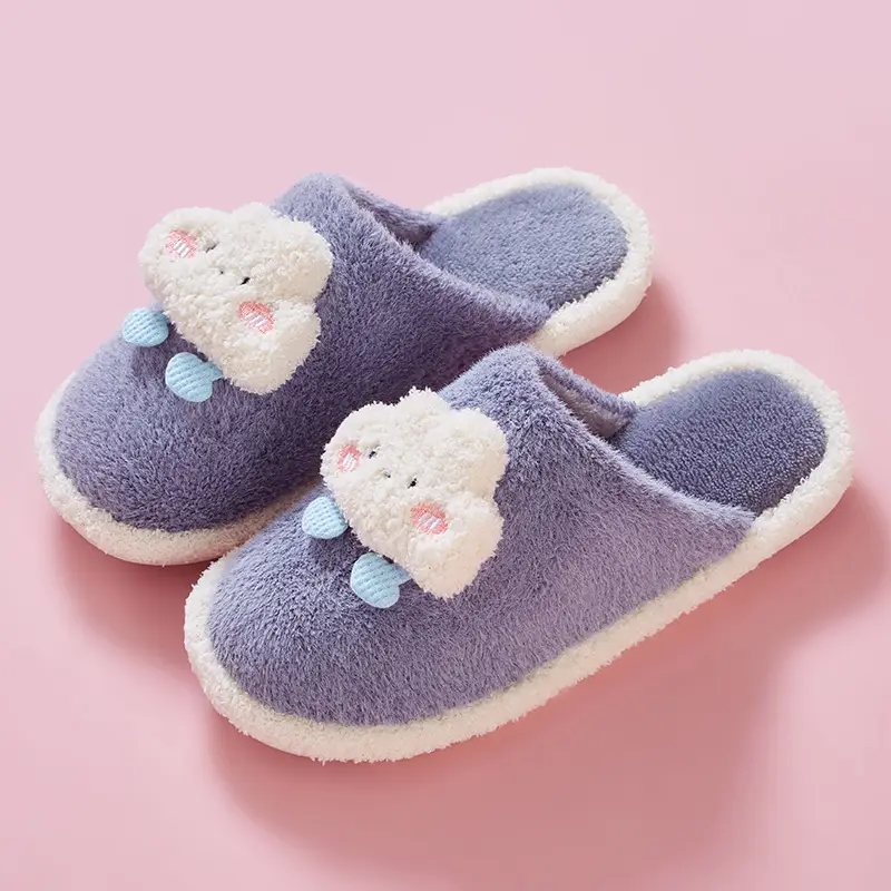 Clouds Couple Cotton Slippers Men's and Women's Household Autumn and Winter Cartoon Non-slip Stall Home Shoes Fluffy Slippers Home Wholesale - Image 3
