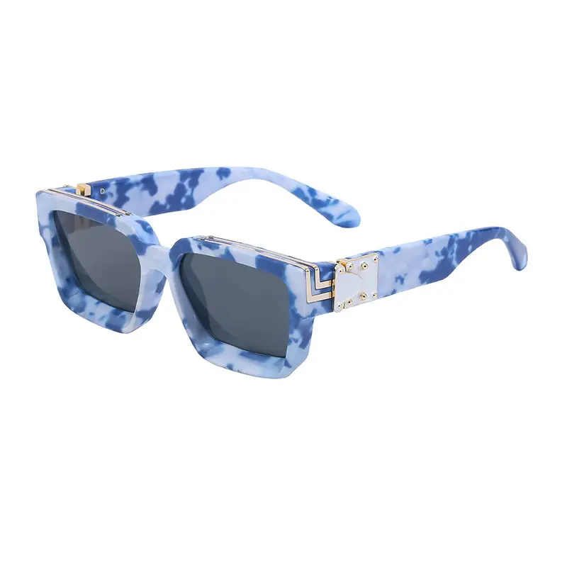 Square Frame Sunglasses for Men Women Black