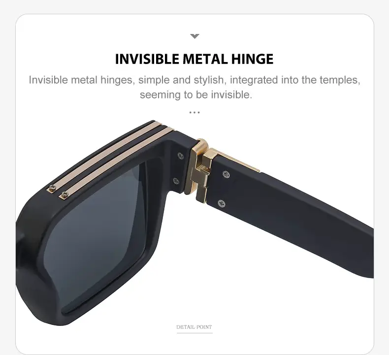 Square Frame Sunglasses for Men Women Black — feature 18
