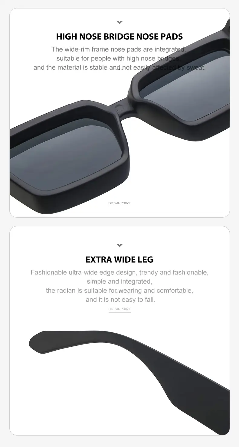 Square Frame Sunglasses for Men Women Black — feature 19