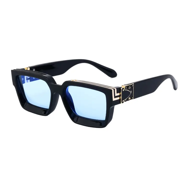 Square Frame Sunglasses for Men Women Black