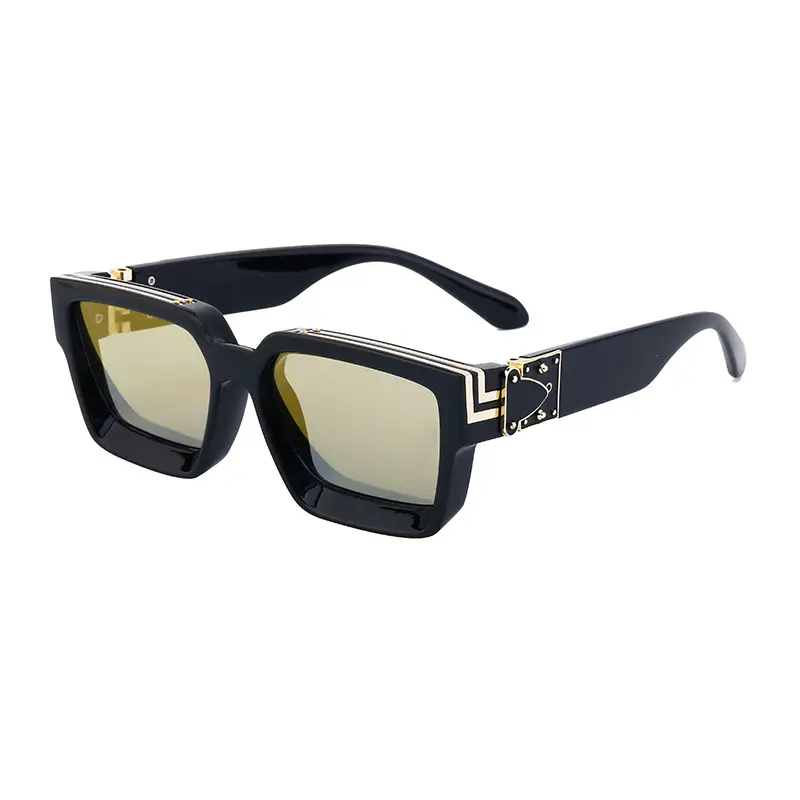 Square Frame Sunglasses for Men Women Black