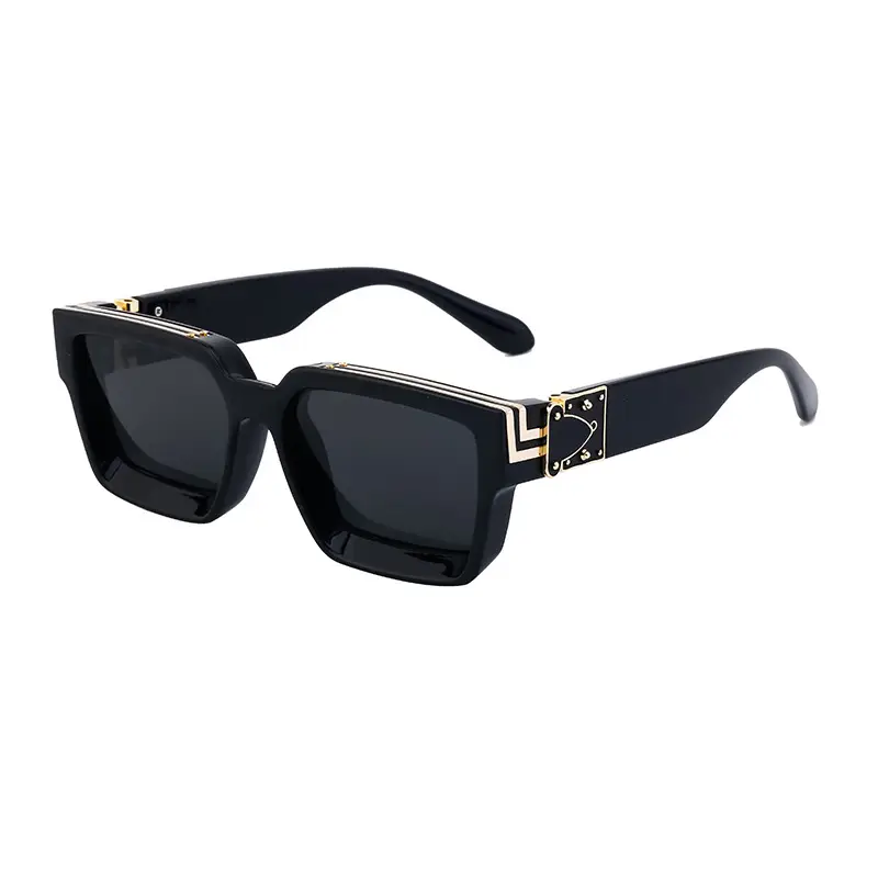 Square Frame Sunglasses for Men Women Black