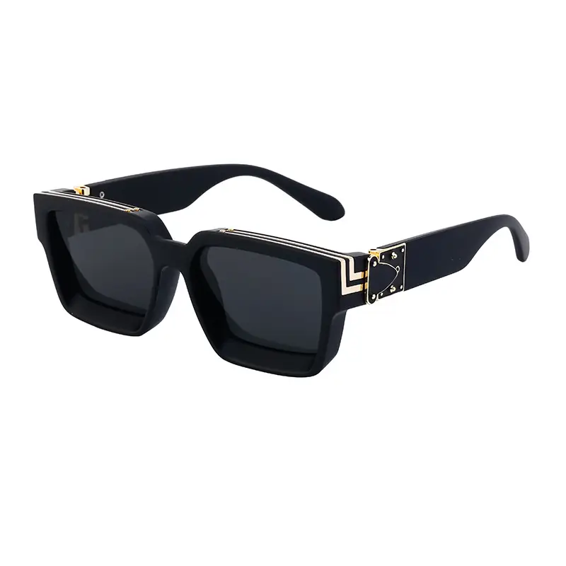 Square Frame Sunglasses for Men Women Black