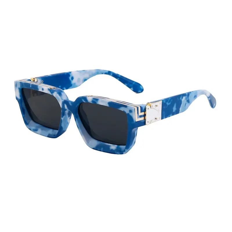 Square Frame Sunglasses for Men Women Black