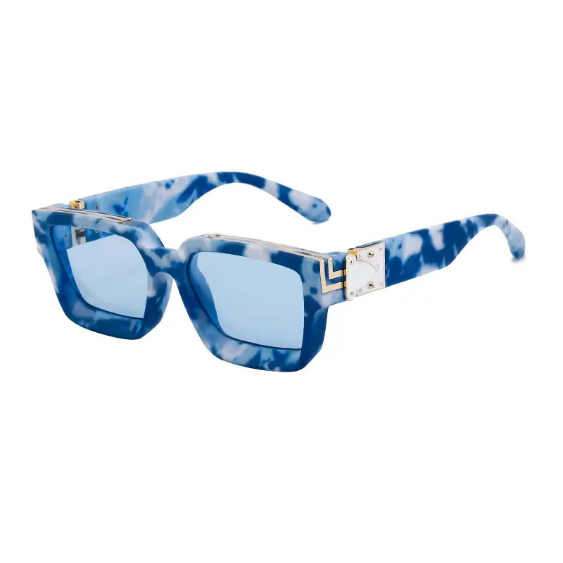 Square Frame Sunglasses for Men Women Black
