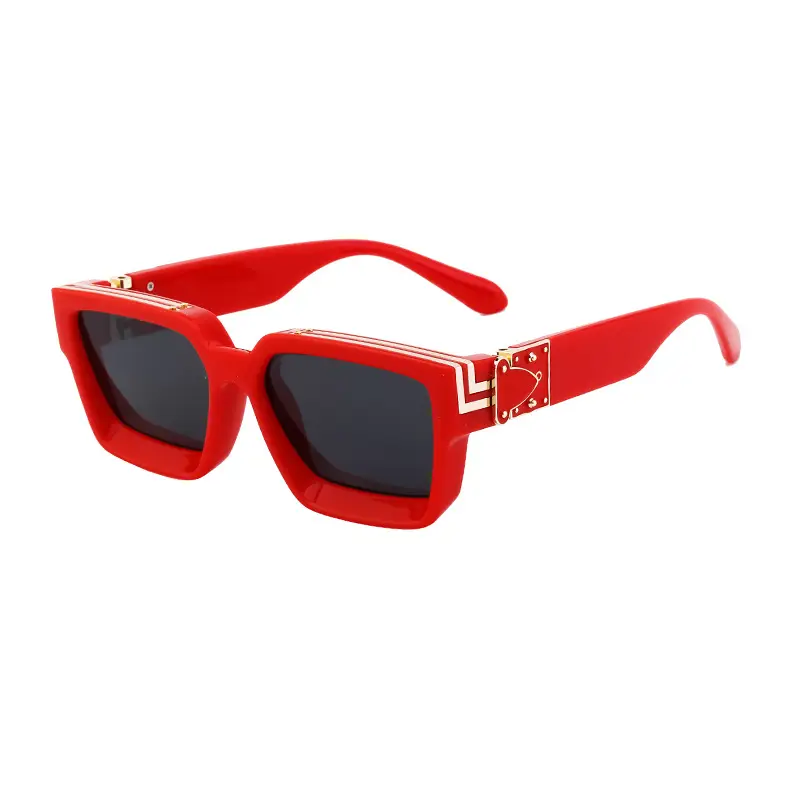 Square Frame Sunglasses for Men Women Black
