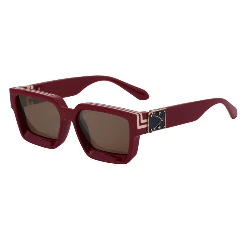 Square Frame Sunglasses for Men Women Black