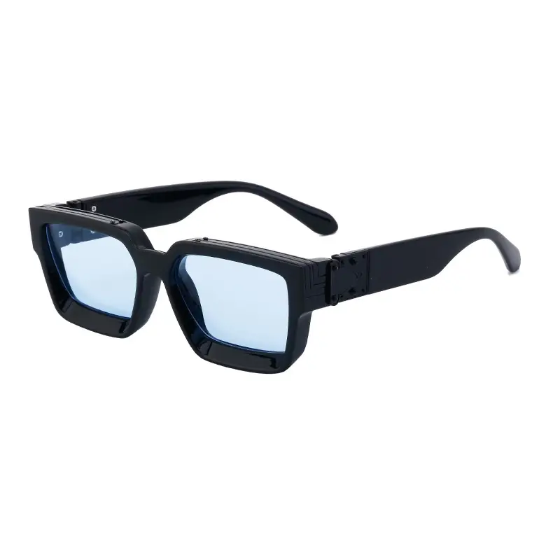 Square Frame Sunglasses for Men Women Black