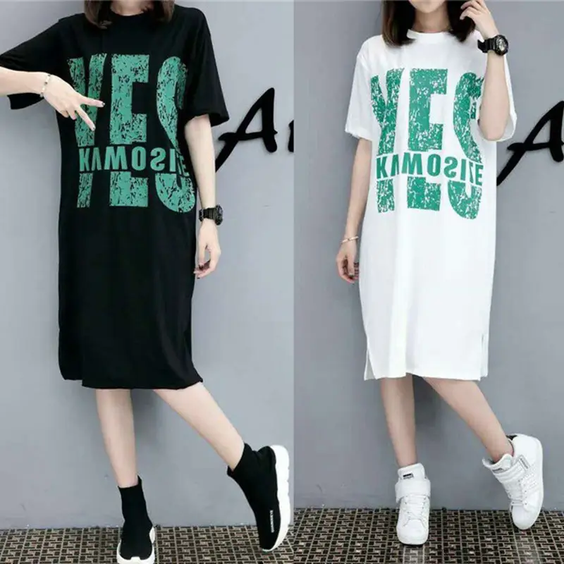 Maternity Printed Dress Mid-Length Summer Short Sleeve - Image 4