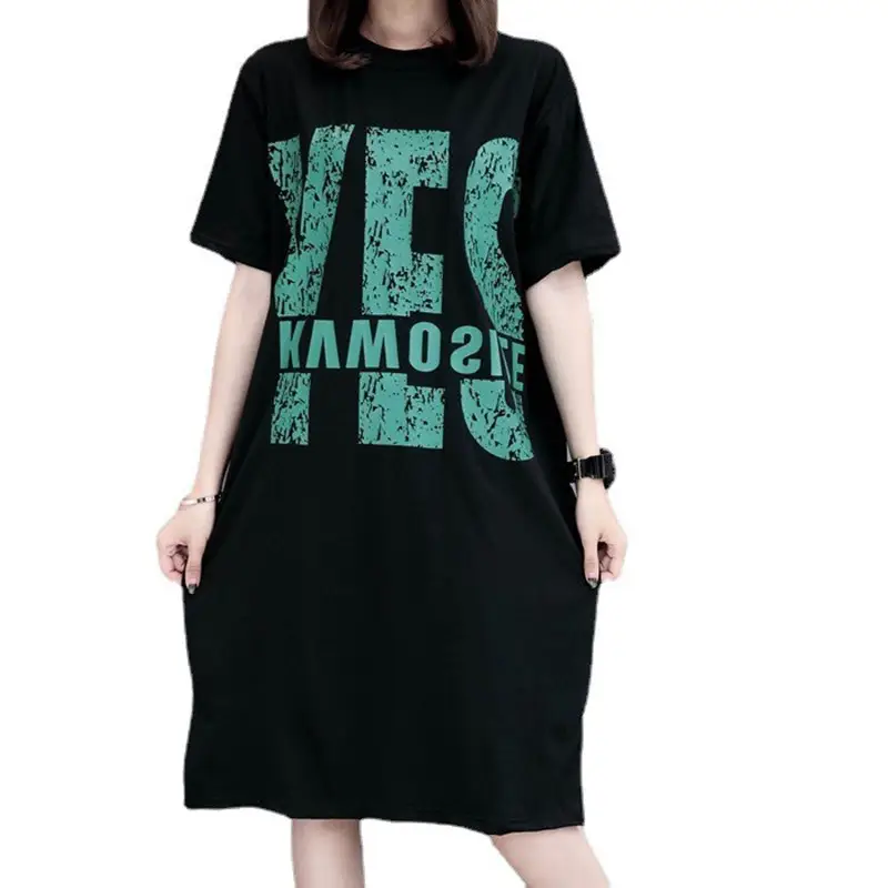 Maternity Printed Dress Mid-Length Summer Short Sleeve - Image 7