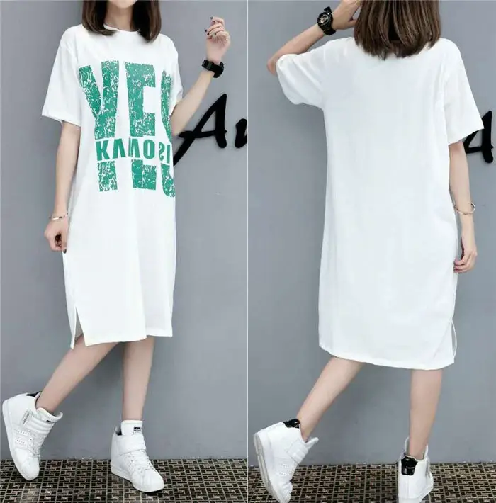Maternity Printed Dress Mid-Length Summer Short Sleeve — feature 15