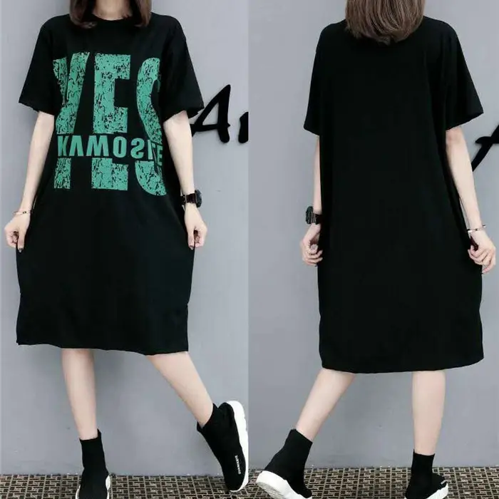 Maternity Printed Dress Mid-Length Summer Short Sleeve - Image 2